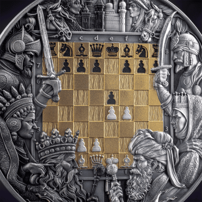 Niue - 2025 - 7 Dollars - Chess Battle Kings Gambit 3oz silver