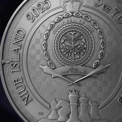 Niue - 2025 - 7 Dollars - Chess Battle Kings Gambit 3oz silver