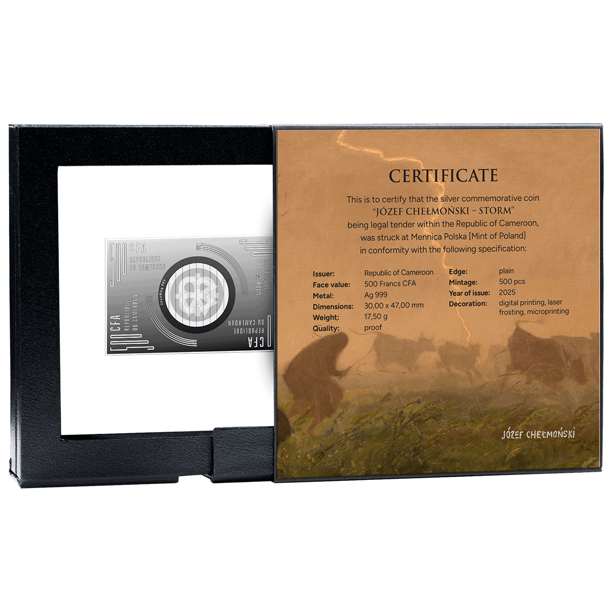 Cameroon - 2025 - 500 Francs - Storm (Józef Chełmoński masterpieces)