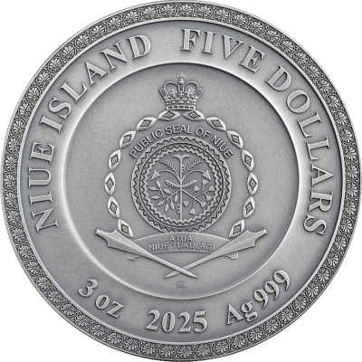 Niue - 2025 - 5 Dollars - Apollo Divine Faces of the Sun