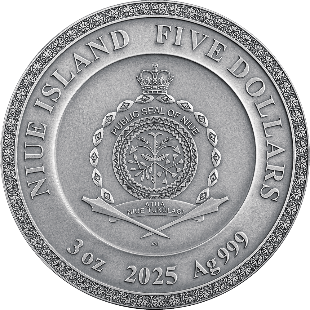 Niue - 2025 - 5 Dollars - Apollo Divine Faces of the Sun