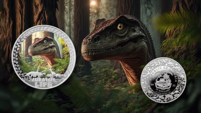 Liberia - 2025 - 10 Dollars - Velociraptor (Jurassic Life series) 1oz silver