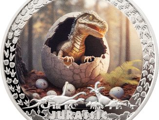 Liberia - 2025 - 10 Dollars - T-Rex Hatching (Jurassic Life series) 1oz silver