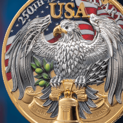 Niue - 2025 - 5 Dollars - United We Stand: 250 Years of US Independance 2oz silver