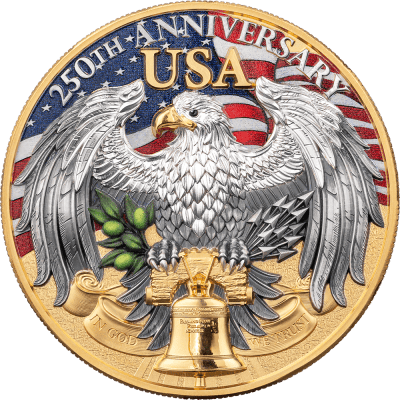 Niue - 2025 - 5 Dollars - United We Stand: 250 Years of US Independance 2oz silver