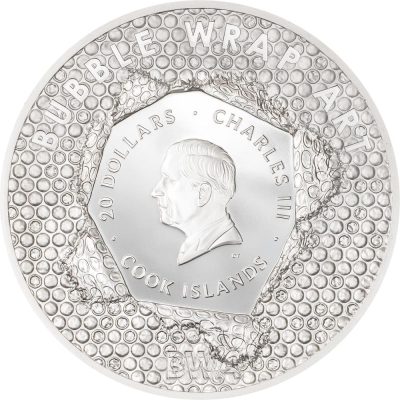 Cook Islands - 2025 - 20 Dollars - Salvator Mundi Buble Wrap 3oz silver coin