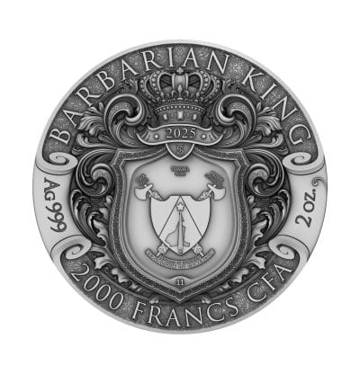Cameroon - 2025 - 2000 Francs - Barbarian King 2oz silver coin