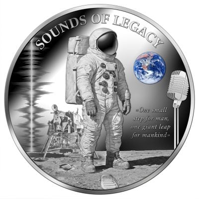 Liberia - 2026 - 10 Dollars - Moonlanding (Sounds of Legacy series) 1oz silver