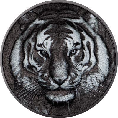 Cook Islands - 2026 - 5 Dollars - Tiger (Black & White series)