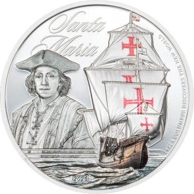 Cook Islands - 2026 - 5 Dollars - Santa Maria (Legend of the Seas series) 1oz silver