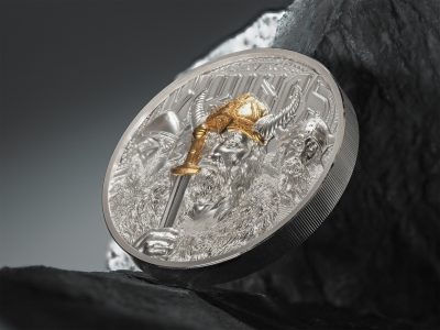 Cook Islands - 2026 - 20 Dollars - Savage Vikings Legends 3oz silver gilded