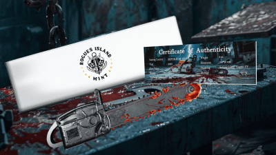 Ghana - 2025 - 10 Cedis - Bloody Chainsaw Shaped 2oz silver