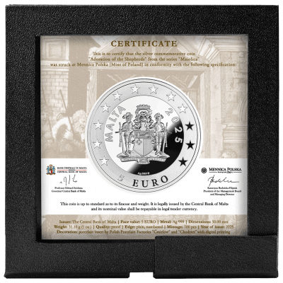 Malta - 2025 - 5 Euro - Adoration of the Shepherds (Maiolica series)