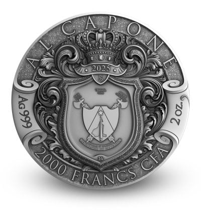 Cameroon - 2025 - 2000 Francs - Al Capone (Empires of Crime series) 2oz silver