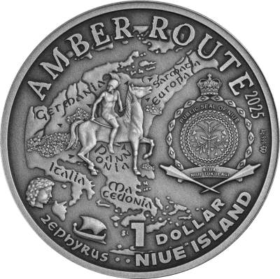 Niue - 2025 - 1 Dollars - Italia (Amber Route series) 1/2oz silver