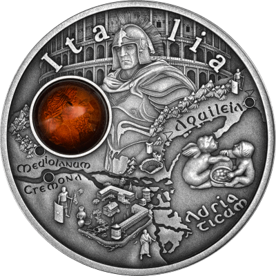 Niue - 2025 - 1 Dollars - Italia (Amber Route series) 1/2oz silver