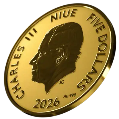 Niue - 2026 - 5 Dollars - Year of the Horse 1/25 oz small gold
