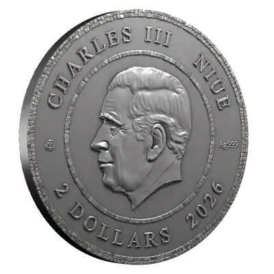 Niue - 2025 - 5 Dollars - The Sparkling Stag 2oz silver