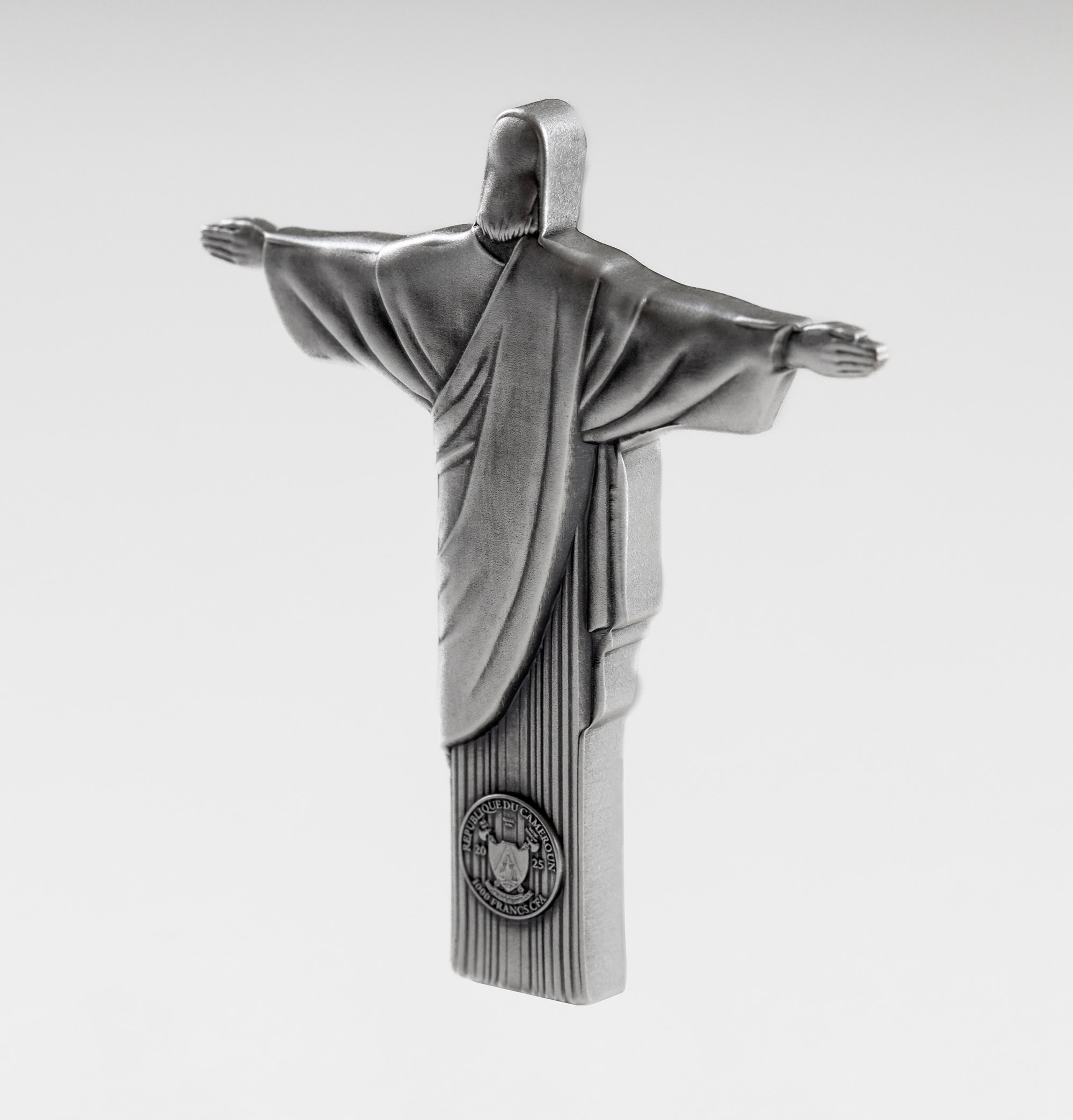 Cameroon - 2025 - 1000 Francs - Christ the Redeemer 3D Antiqued 1oz silver