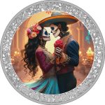 Cameroon - 2025 - 1000 Francs - Dancing Skull Couple (Dia de los Muertos series) 1oz silver