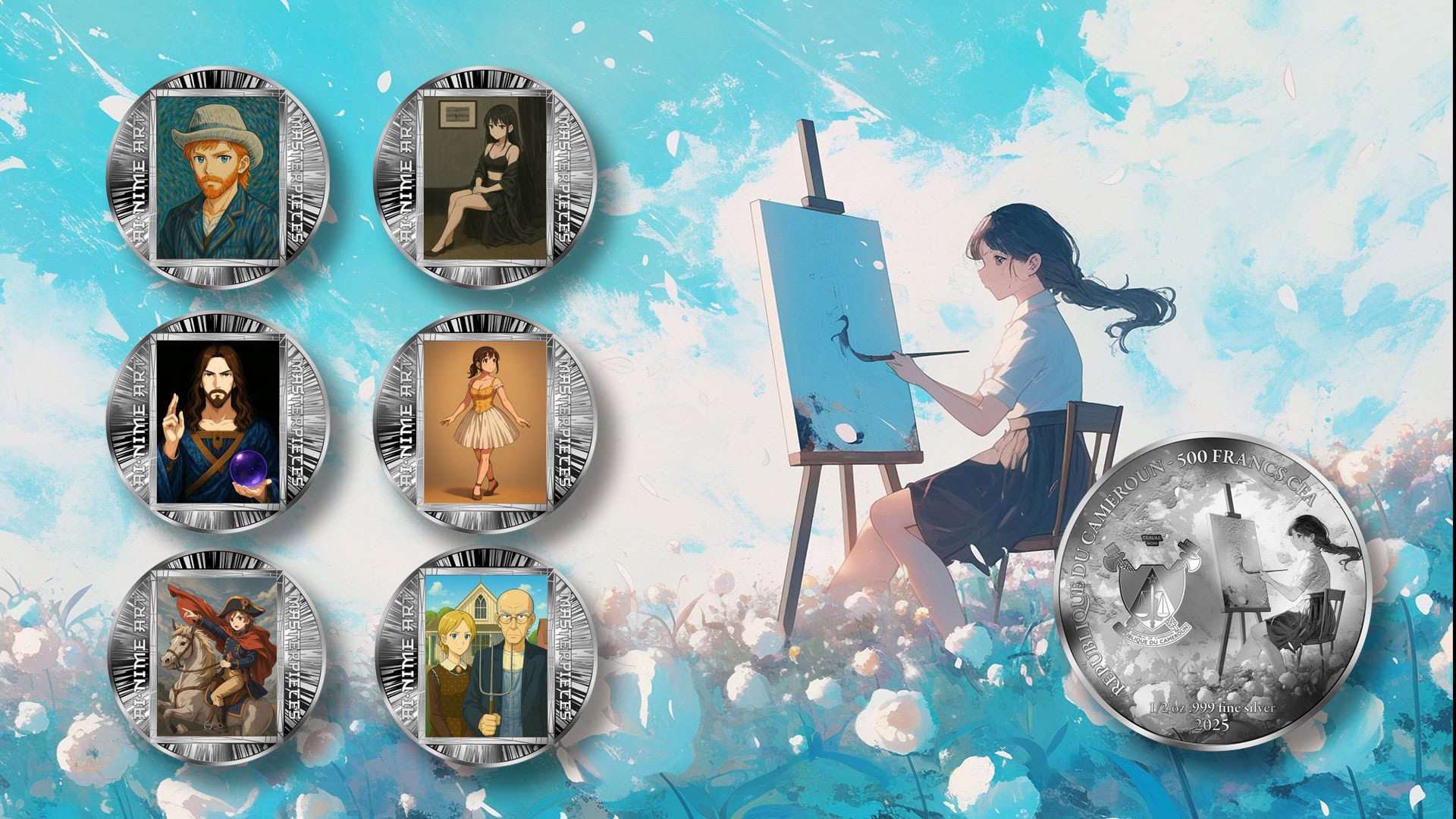 Cameroon - 2025 - 500 Francs - Salvator Mundi (AI•NIME Art series series) 1/2oz silver