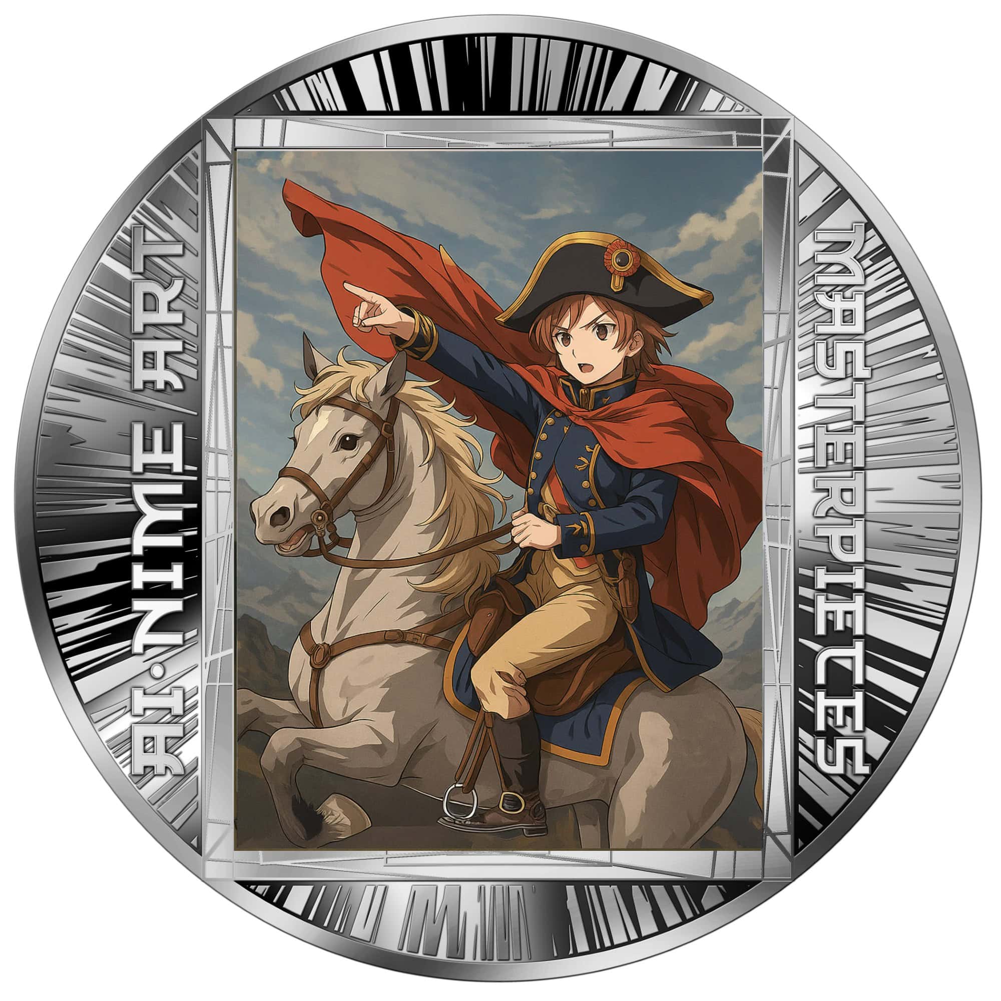 Cameroon - 2025 - 500 Francs - Napoleon Crossing the Alps (AI•NIME Art series series) 1/2oz silver