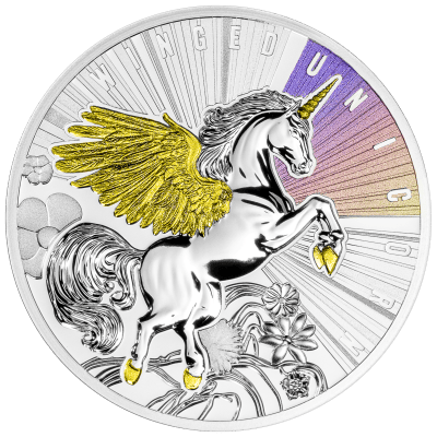 Niue - 2025 - 1 Dollars - Winged Unicorn 1/2oz silver