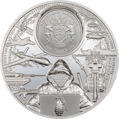 Gabon - 2025 - 3000 Francs - Warfare: War Has No Real Winner / Time Flies Series 5oz version