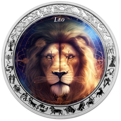Ghana - 2025 - 5 Cedis - Leo Space Zodiac (Zodiac series) 1oz silver