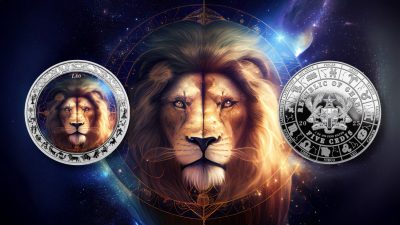 Ghana - 2025 - 5 Cedis - Leo Space Zodiac (Zodiac series) 1oz silver