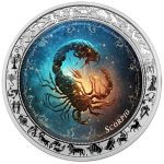 Ghana - 2025 - 5 Cedis - Scorpio Space Zodiac (Zodiac series) 1oz silver
