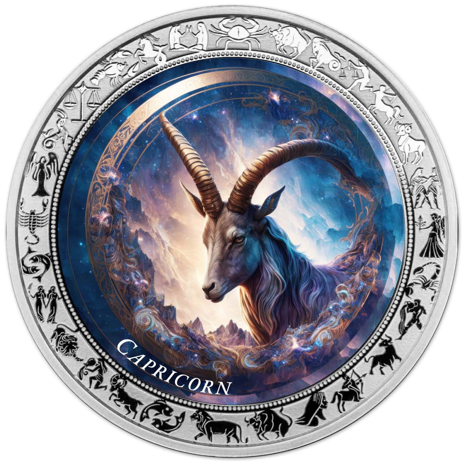 Ghana - 2025 - 5 Cedis - Capricorn Space Zodiac (Zodiac series) 1oz silver