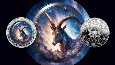 Ghana - 2025 - 5 Cedis - Capricorn Space Zodiac (Zodiac series) 1oz silver