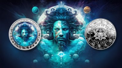 Ghana - 2025 - 5 Cedis - Aquarius Space Zodiac (Zodiac series) 1oz silver