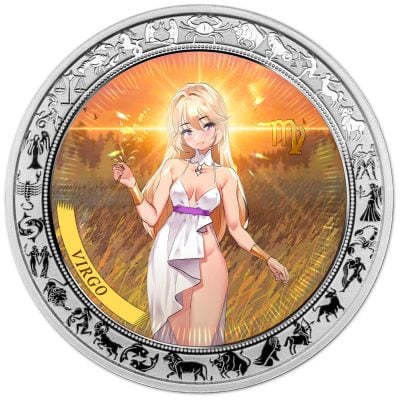 Ghana - 2025 - 5 Cedis - Virgo Anime Zodiac (Zodiac series) 1oz silver