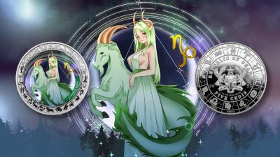 Ghana - 2025 - 5 Cedis - Capricorn Anime Zodiac (Zodiac series) 1oz silver