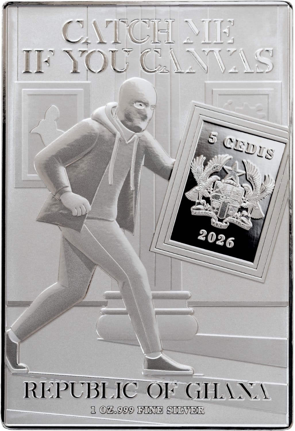 Ghana - 2026 - 5 Cedis - Portrait of Adele Bloch-Bauer I by Gustav Klimt (Catch Me If You Canvas Stolen Art series) 1oz silver