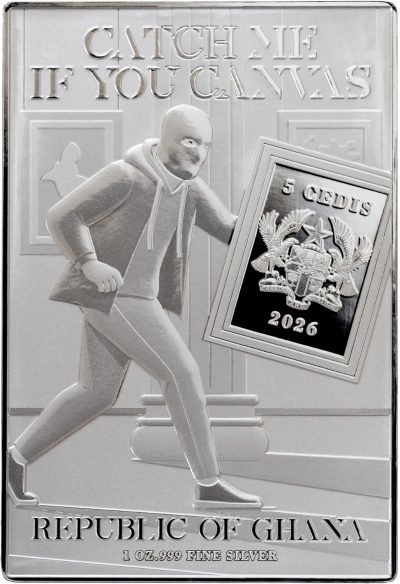 Ghana - 2026 - 5 Cedis - Poppy Flowers by Van Gogh (Catch Me If You Canvas Stolen Art series) 1oz silver