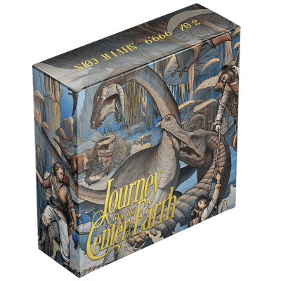 Cameroon - 2026 - 3000 Francs - Center of the Earth (Jules Verne series) 3oz silver GILDED