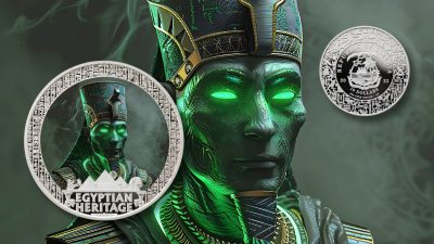 Liberia - 2025 - 10 Dollars - Osiris (Egyptian Heritage series) 1oz silver