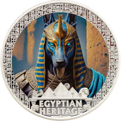 Liberia - 2025 - 10 Dollars - Anubis (Egyptian Heritage series) 1oz silver