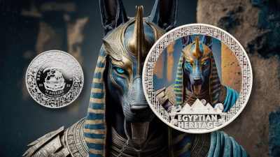 Liberia - 2025 - 10 Dollars - Anubis (Egyptian Heritage series) 1oz silver