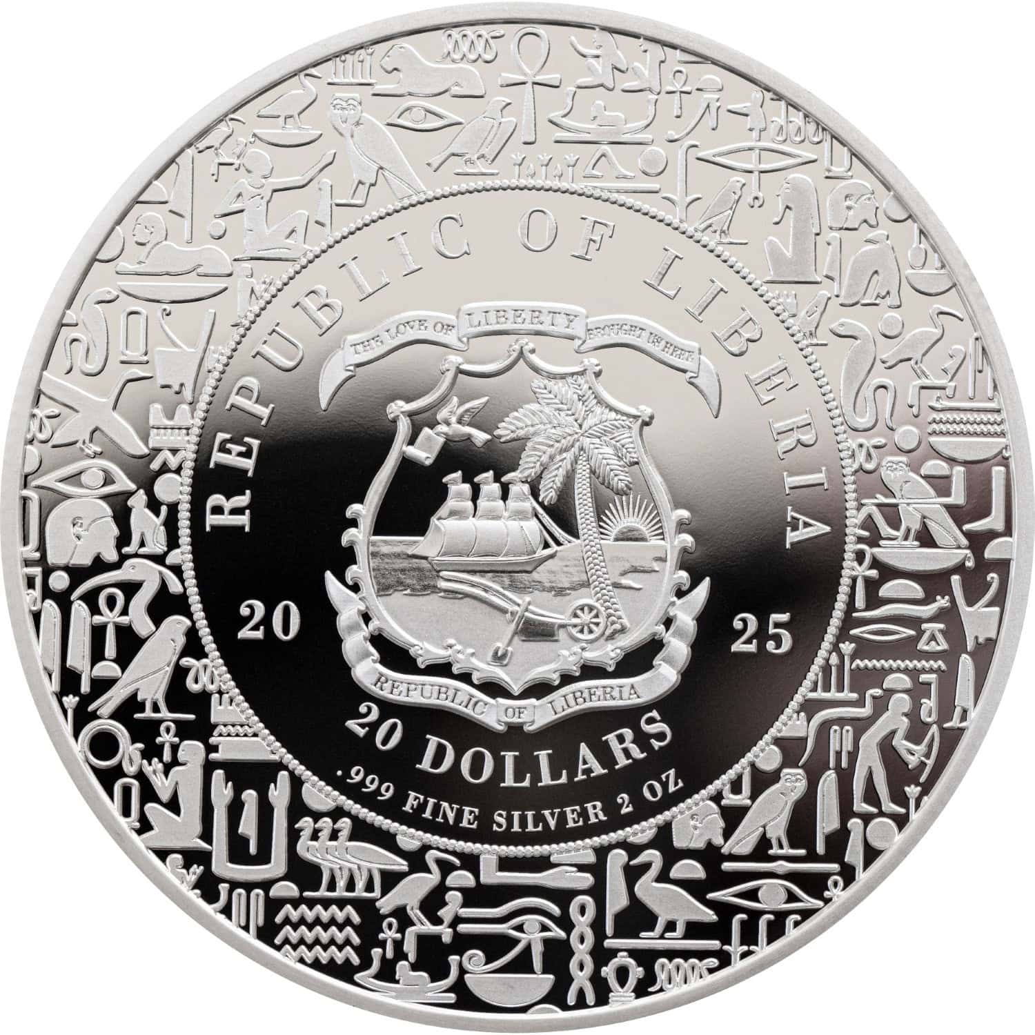 Liberia - 2025 - 20 Dollars - Bastet (Egyptian Heritage series) 2oz silver