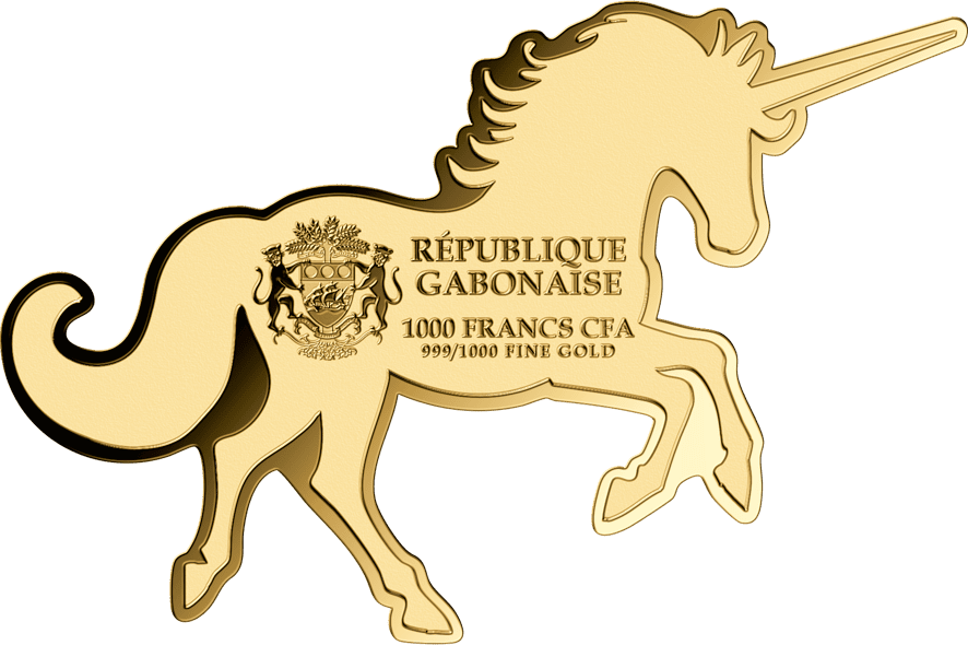 Gabon - 2026 - 1000 Francs - Rainbow Unicorn 1/1000 oz Gold Coin in Card