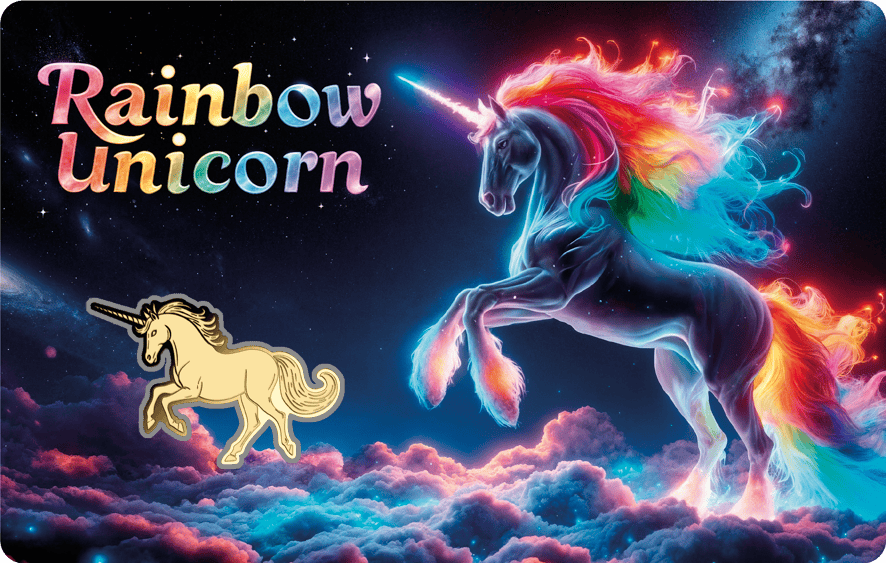 Gabon - 2026 - 1000 Francs - Rainbow Unicorn 1/1000 oz Gold Coin in Card