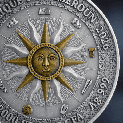 Cameroon - 2026 - 2000 Francs – Clio & Urania (Nine Muses series) 2oz silver