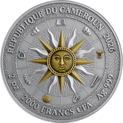 Cameroon - 2026 - 2000 Francs – Clio & Urania (Nine Muses series) 2oz silver