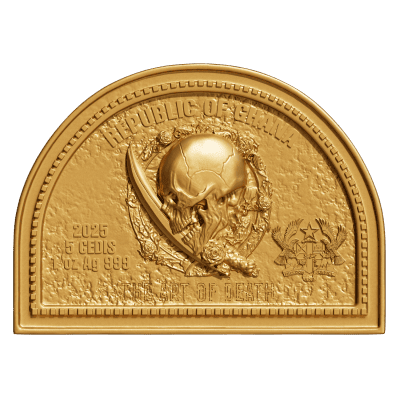 Ghana - 2025 - 5 Cedis - Death & The Maiden 1oz Silver