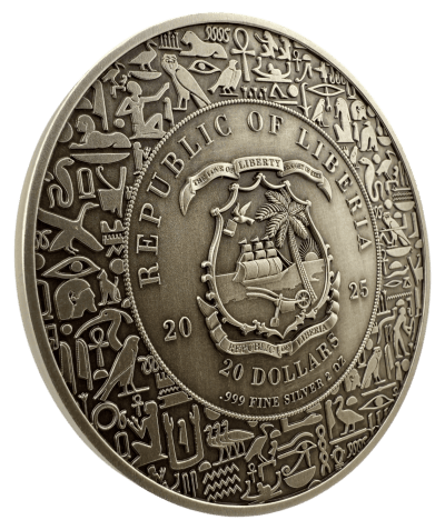 Liberia - 2025 - 20 Dollars - Anubis Egyptian Heritage 2oz silver UHR - Image 5