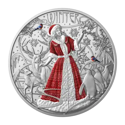 Niue - 2025 - 2 Dollars - Winter (Four Seaons series) 1oz silver